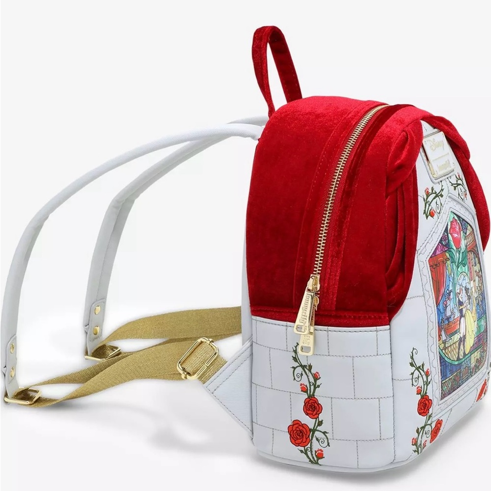 Loungefly Disney Beauty & The Beast Stained Glass Portrait Mini Backpack - Picture 2 of 3